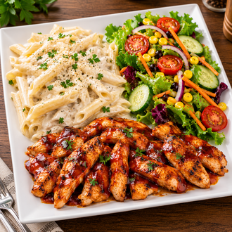 Barbekü Soslu Tavuk & Makarna &Salata görseli