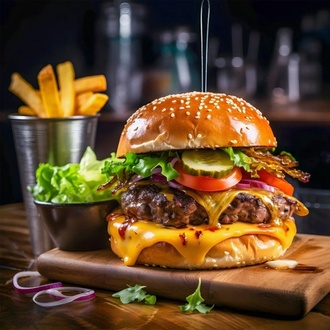 Chit Chat Bacon & Cheese Burger Menü görseli