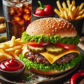 Mushroom & Cheese Burger Menü görseli