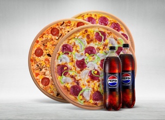 3'Lü Büyük Boy Klasik Pizza Menü görseli