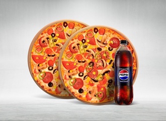 2 Adet Orta Boy Bol Karışık Pizza & İçecek (1 L.) Menü görseli