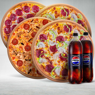 4 Orta Boy Favori Pizza & İçecek (1 L.) (2 Adet) görseli