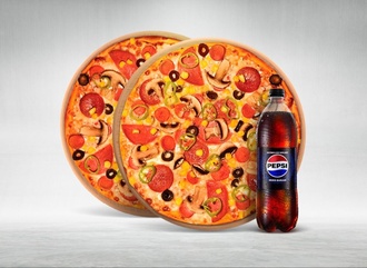 2'Li Büyük Boy Karışık Pizza & İçecek (1 L.) Menü görseli