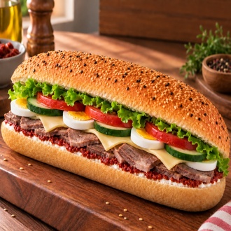 Dana Kavurmalı & Kaşarlı Sandviç görseli