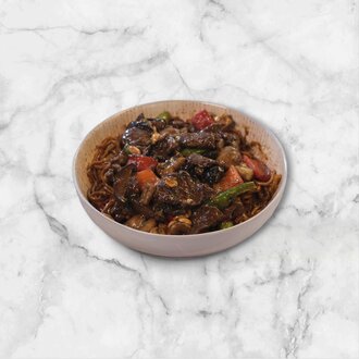 Sebzeli Erişte Üstü Siyah Çin Mantarlı Dana Eti görseli