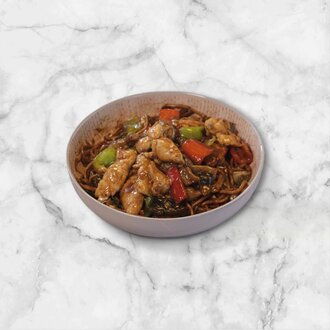 Sebzeli Erişte Üstü Teriyaki Soslu Tavuk görseli