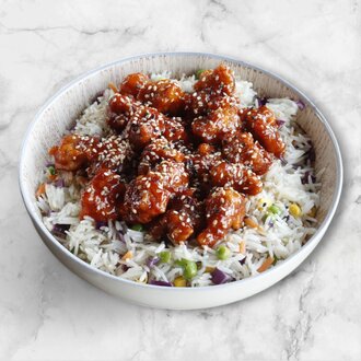 Sebzeli Pilav Üstü General Tso Tavuk görseli