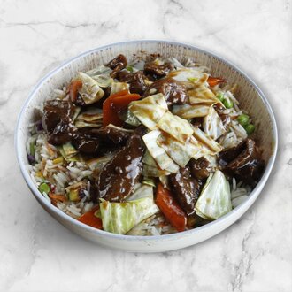 Sebzeli Pilav Üstü İstiridye Soslu Dana Eti görseli