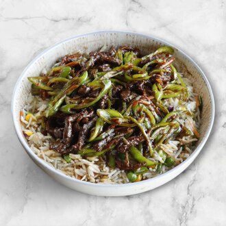 Sebzeli Pilav Üstü İnce Kıyım Biberli Dana Eti görseli