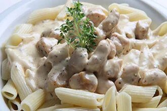 Kremalı Tavuklu Mantarlı Makarna görseli
