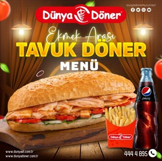 Yarım Ekmek Arası Tavuk Döner Menü (100 Gr) görseli