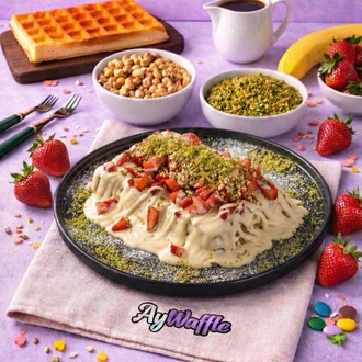 Beyaz Çilek Waffle görseli