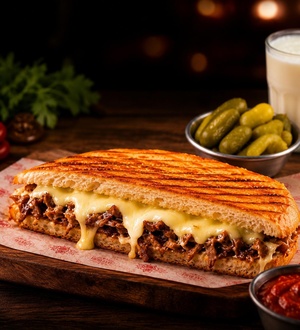 Ayvalık Ekmeğine Kavurmalı Kaşarlı Tost görseli