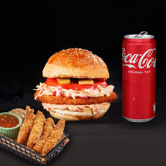 Schnitzel Burger + Chicken Tenders (140 Gr) + Coca Cola 250 Ml görseli