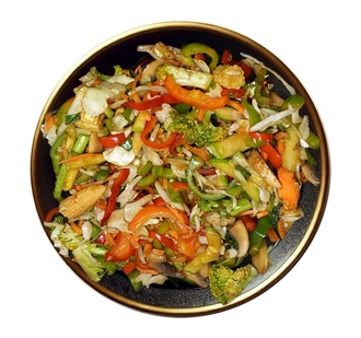 2105 - Wokta Stir Fried Karışık Sebze - Stir Fried Mixed Vegetable görseli