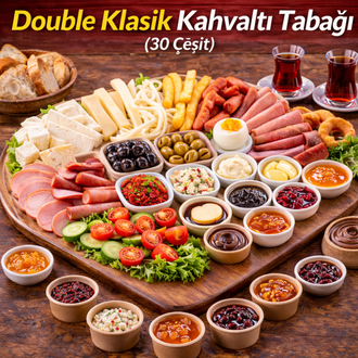 Double Klasik Kahvaltı Tabağı (30 Parça) görseli