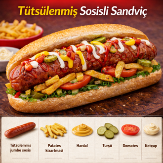Tütsülenmiş Sosisli Sandviç görseli