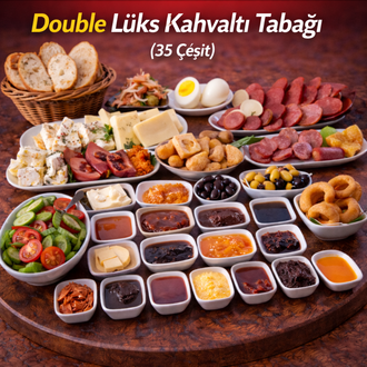 Double Lüks Kahvaltı Tabağı (35 Çeşit) görseli