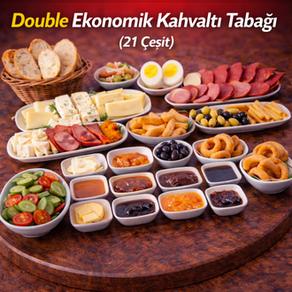 Double Ekonomik Kahvaltı Tabağı (21 Çeşit) görseli
