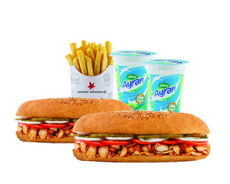 Efsane İkili Ekmek Arası Tavuk Döner Menü görseli