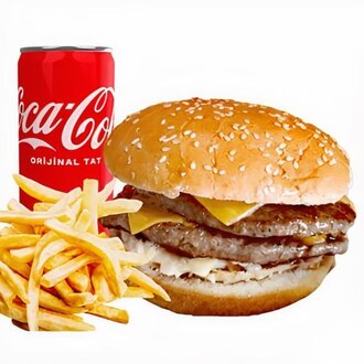 Dorf Double Chesseburger Menü (220 Gr.) görseli
