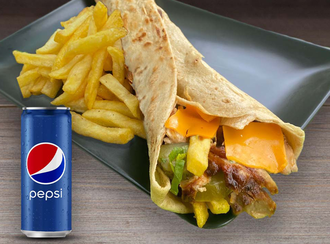 Cheddarlı Bazuka Tavuk Döner Dürüm Menü görseli