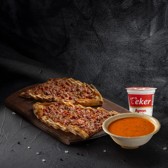 Ezogelin Çorbası + Kuşbaşılı Pide + Kutu Ayran görseli