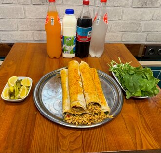 Tavuk Tantuni Beşli Menü.  5 Tavuk Dürüm Veya Ekmek + 1 Lt. İçecek görseli