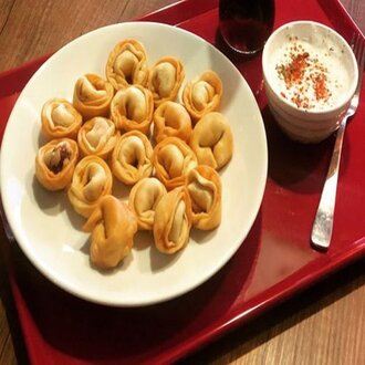 Çıtır Çıtır Kızartılmış Yeşil Mercimekli (Etsiz ) Pelmeni Mantı görseli