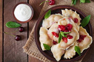 Vareniki-lor Peynirli Ve Vişneli Mantı(вареники с творогом и вишней) görseli