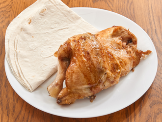 Lav Taşında Pişmiş Yarım Kızarmış Tavuk Menü Lavaşlı (1 Kişilik) görseli