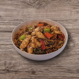 Sebzeli Erişte Üstü Teriyaki Soslu Tavuk görseli