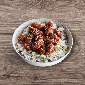 Sebzeli Pilav Üstü General Tso Tavuk görseli