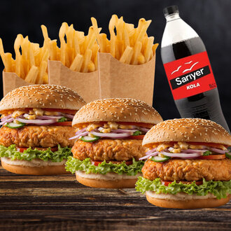 3'Lü Chicken Burger Menü görseli