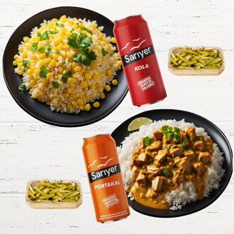 1 Mısırlı Pilav 1 Köri Soslu Tavuklu Pilav Menü görseli