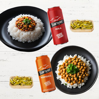 1 Kuru Fasulyeli Pilav 1 Nohutlu Pilav Menü görseli