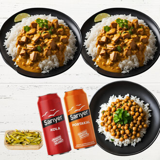 2 Köri Soslu Pilav 1 Nohutlu Pilav Menü görseli