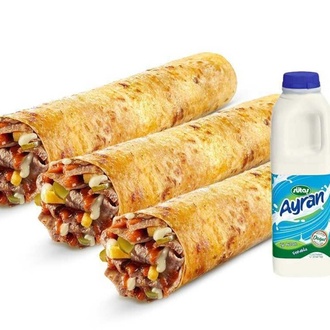3'Lü Et Döner Medium Dürüm Menü görseli