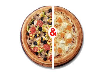 Yarıyarıya Renkli & Peynir Sever Pizza görseli