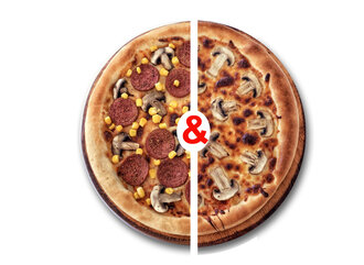 Farklı Yarı Yarıya Pizza görseli