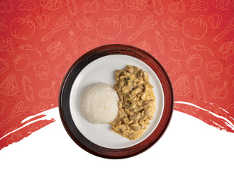 Kremalı Mantarlı Tavuk & Pirinç Pilavı görseli