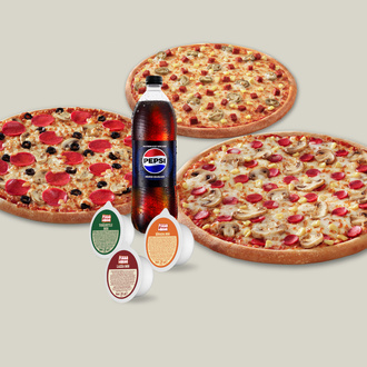 3 Adet Orta Boy Pizza + Pepsi Zero Sugar (1 L.) görseli