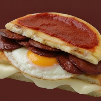 Salçalı Yumurtalı Karışık Bazlama Tost görseli