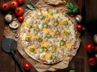 Spicy Chicken Pizza (Büyük) görseli