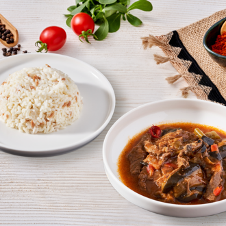 Etli Patlıcan Güveç & Pirinç Pilavı görseli