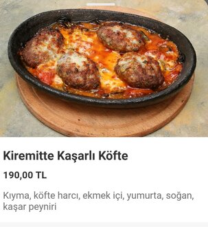 Kiremitte Kaşarlı Köfte görseli