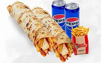 2'Li Soslu Tavuk Döner Dürüm & Pepsi Menü görseli