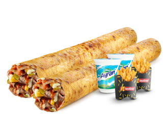 2'Li Et Döner Mega Dürüm (45 Cm.) Menü görseli