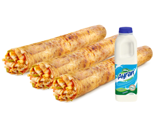 3'Lü Tavuk Döner Mega Dürüm (L) (45 Cm.) Menü görseli