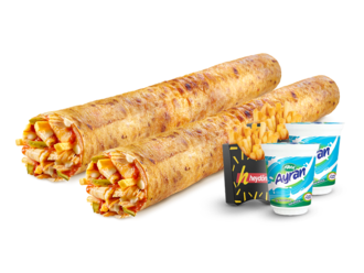 2'Li Tavuk Döner Mega Dürüm (L) (45 Cm.) Menü görseli